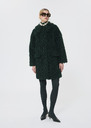 Mael Coat green faux curly fur Green TARA JARMON US