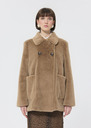 Melba Coat beige faux fur Taupe color TARA JARMON US