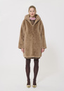 Margaret Coat beige faux fur Taupe color TARA JARMON US
