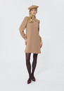 Rolfo dress beige crepe Nut brown TARA JARMON US