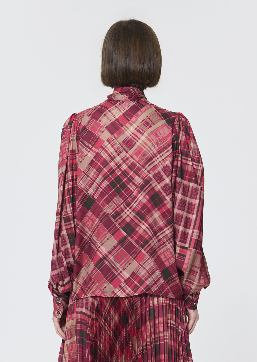 Candya shirt pink plaid print Raspberry TARA JARMON US