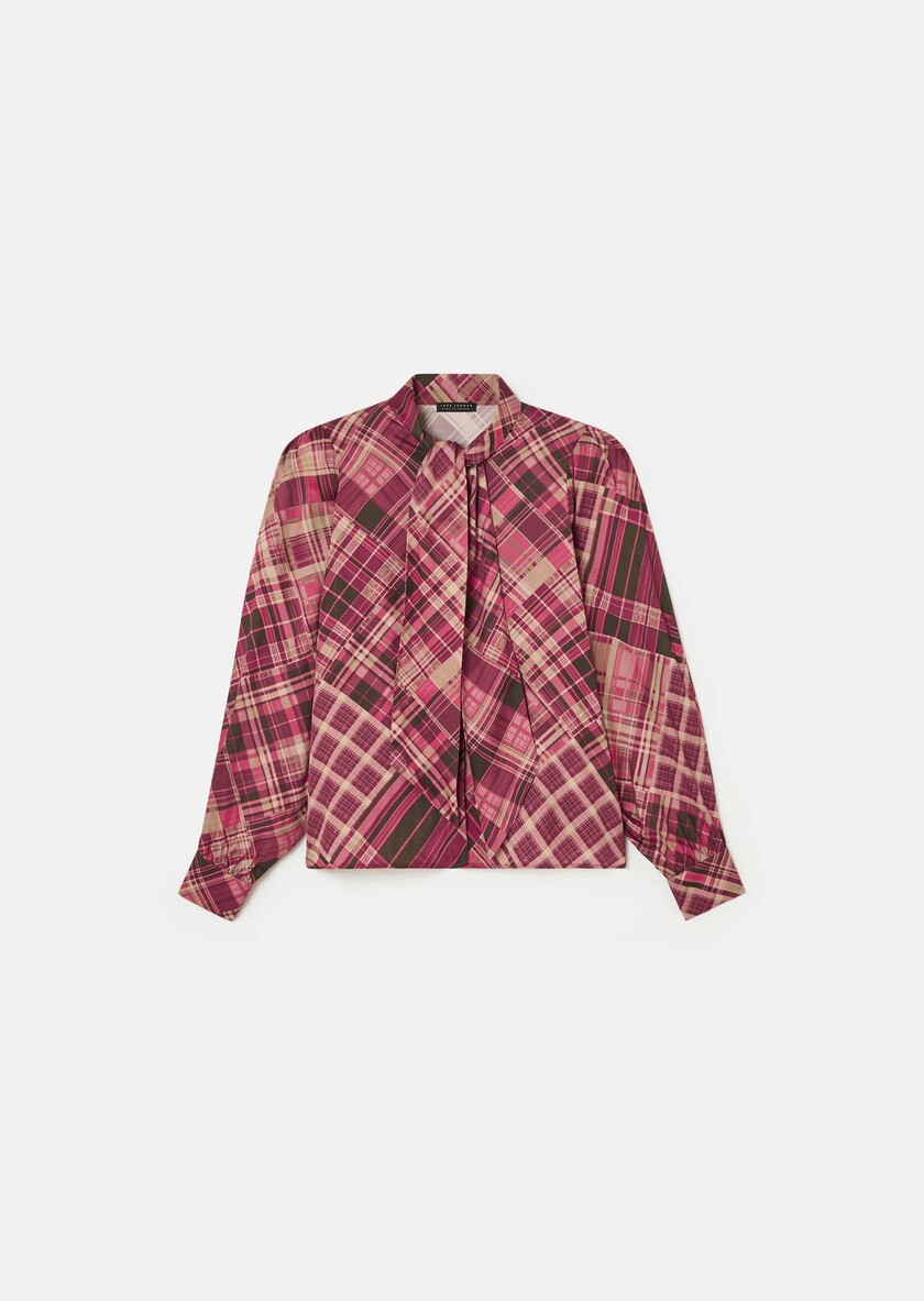 Candya shirt pink plaid print Raspberry TARA JARMON US