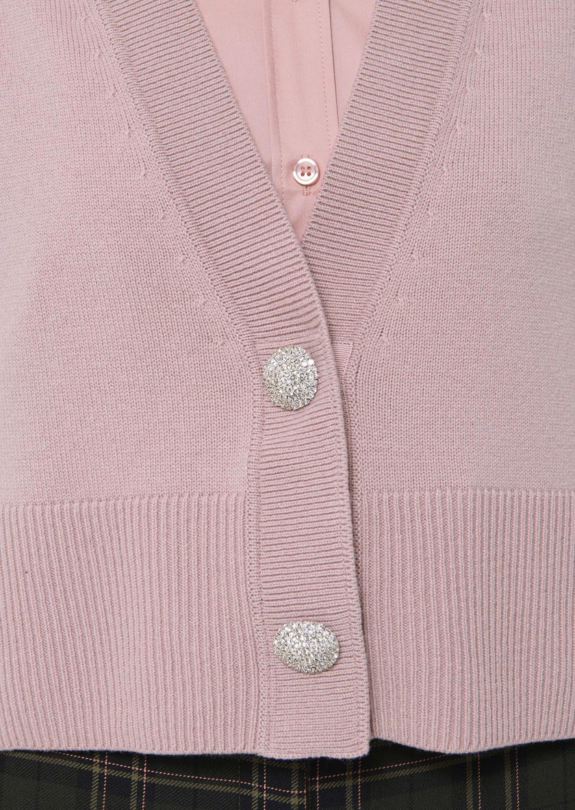 Gilles vest pale pink wool and alpaca Blush TARA JARMON US