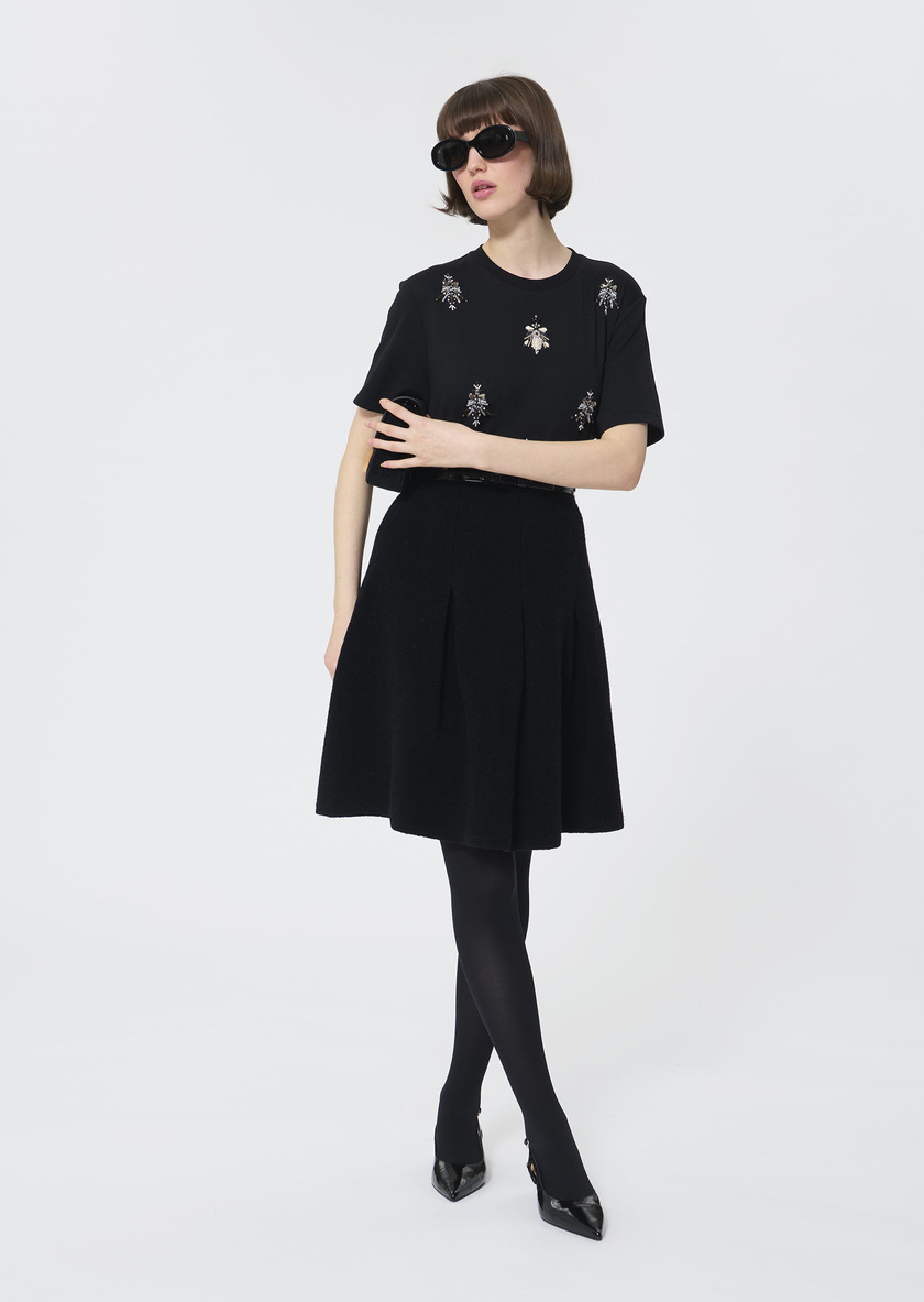 Jello Skirt black bouclé knit Black TARA JARMON US