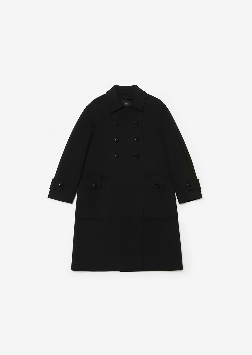Maeline coat black double-sided wool Black TARA JARMON US