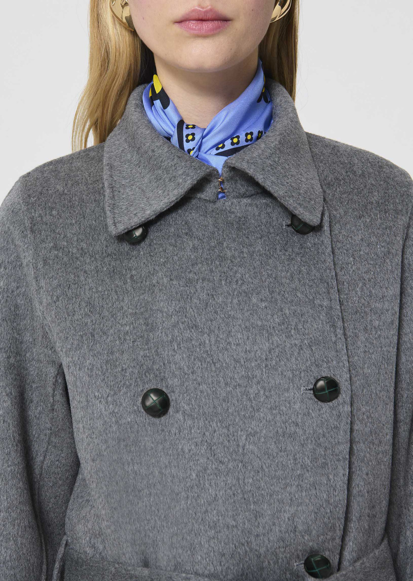 Martino Coat heather grey double-faced wool Gray grey TARA JARMON US