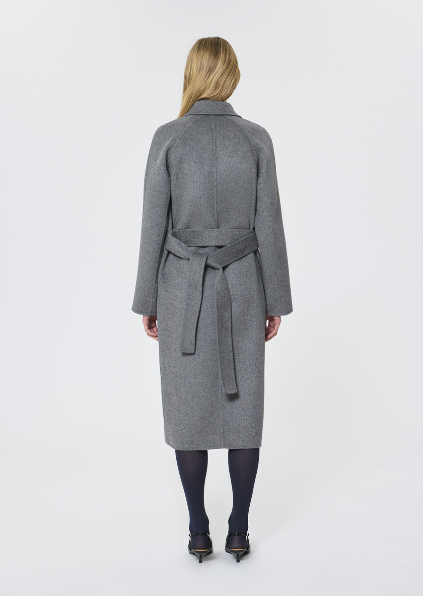 Martino Coat heather grey double-faced wool Gray grey TARA JARMON US
