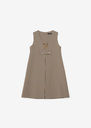 Raphaelle Dress beige wool Taupe color TARA JARMON US