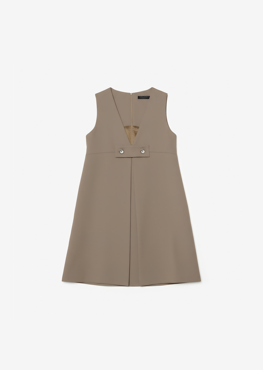 Raphaelle Dress beige wool Taupe color TARA JARMON US