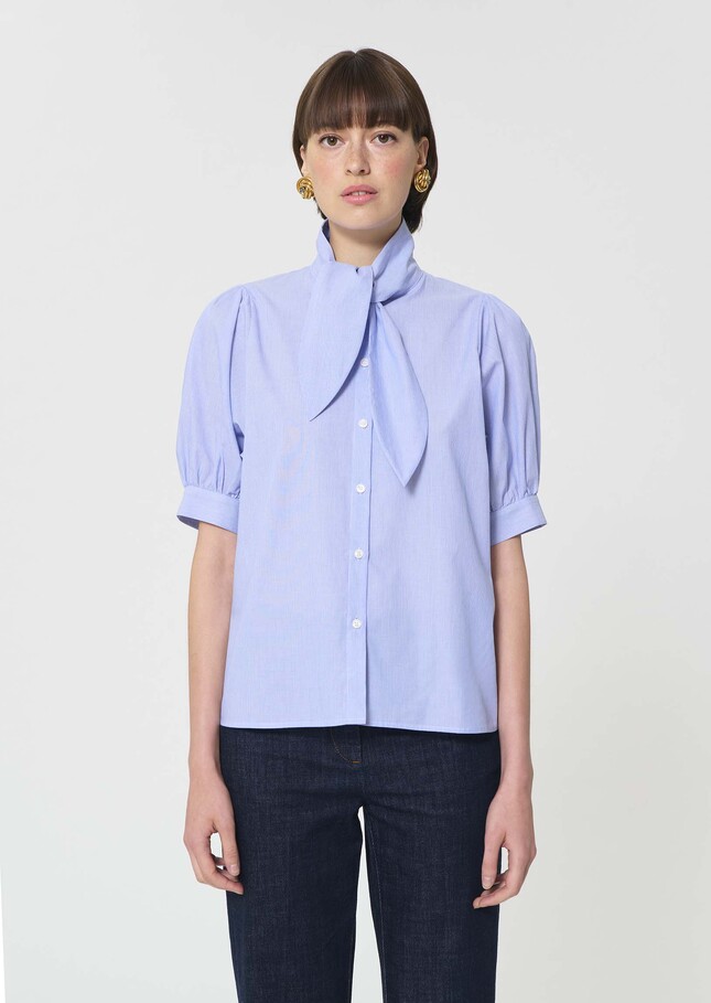 Candyce shirt blue with thin stripes Blue TARA JARMON US