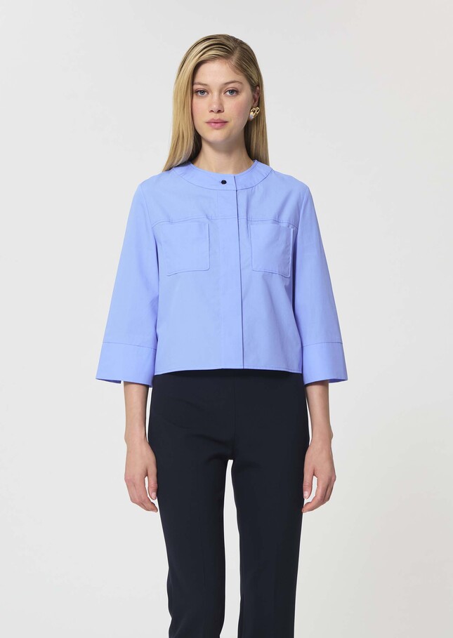 Cloé shirt sky blue poplin Horizon TARA JARMON US