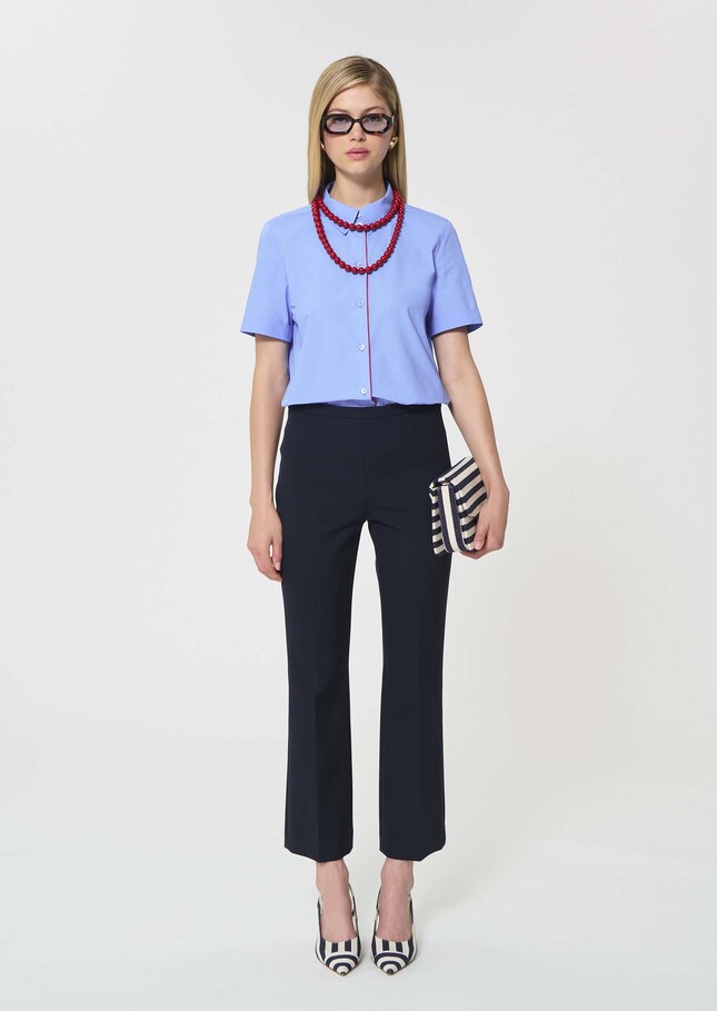 Cassie shirt sky blue poplin Horizon TARA JARMON US