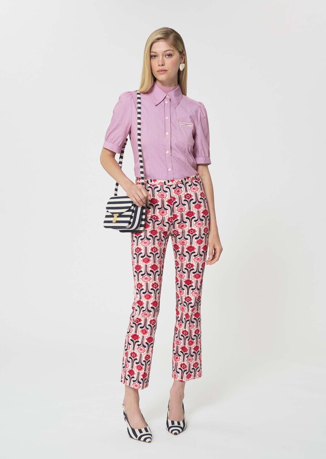 Celine shirt red with thin stripes Cerise TARA JARMON US