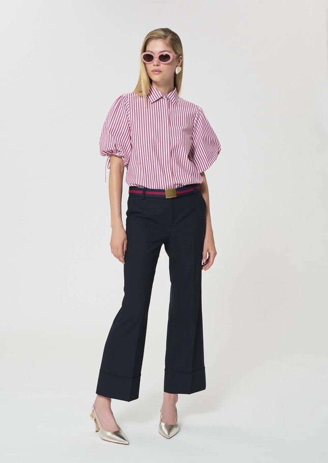 Caly Shirt red striped poplin Cerise TARA JARMON US