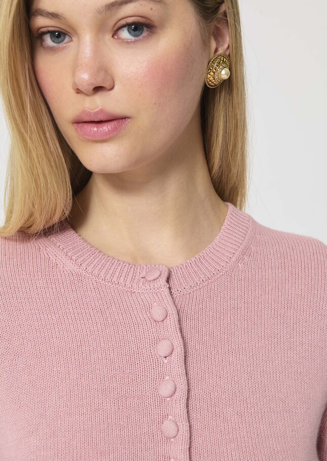 Gaia Vest pale pink cotton Blush TARA JARMON US