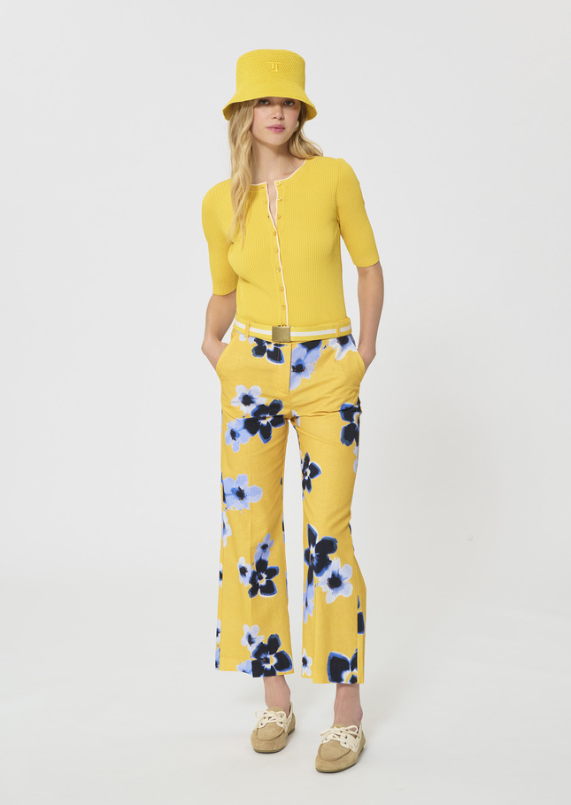 Gipsy Vest yellow ribbed knit Mimosa TARA JARMON US