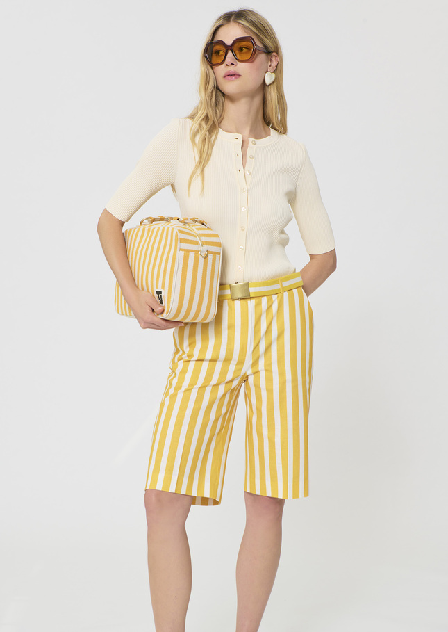 Gipsy Vest ecru ribbed knit Off-white TARA JARMON US