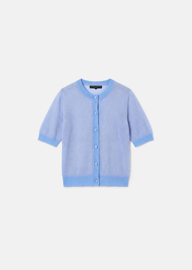 Gillie Vest sky blue in extra fine mohair Horizon TARA JARMON US