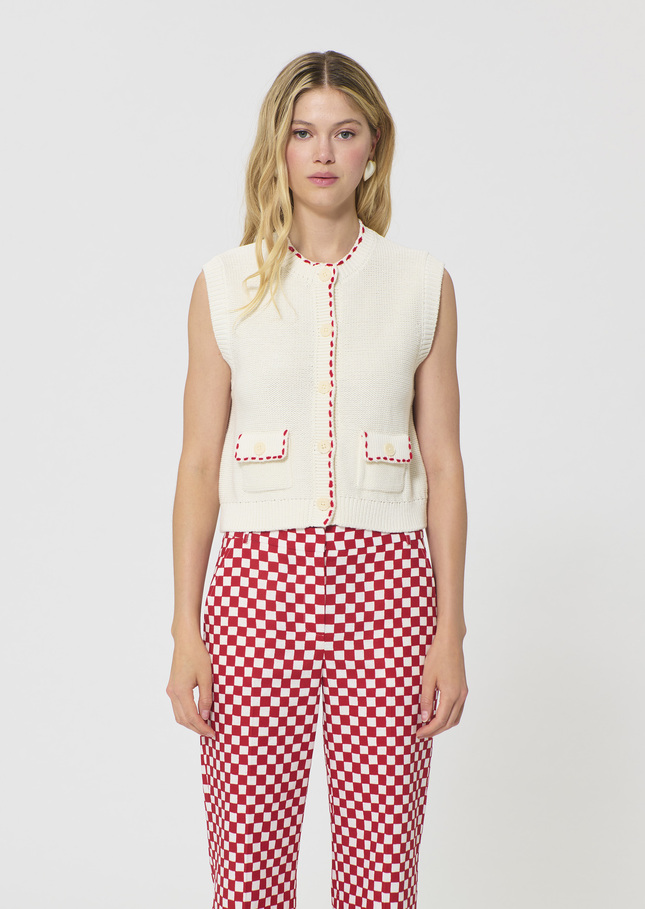 Gill vest ecru cotton Off-white TARA JARMON US