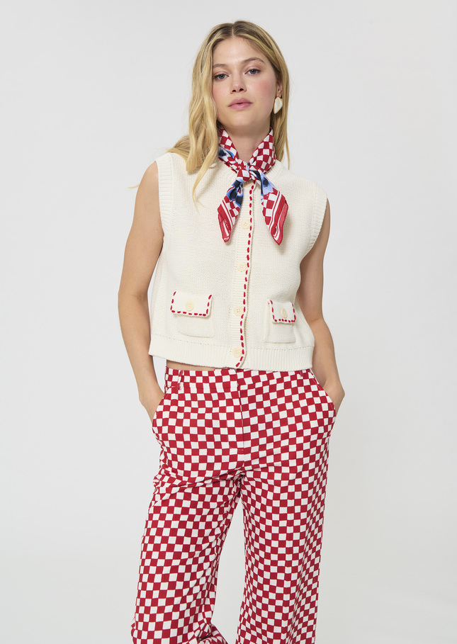 Gill vest ecru cotton Off-white TARA JARMON US