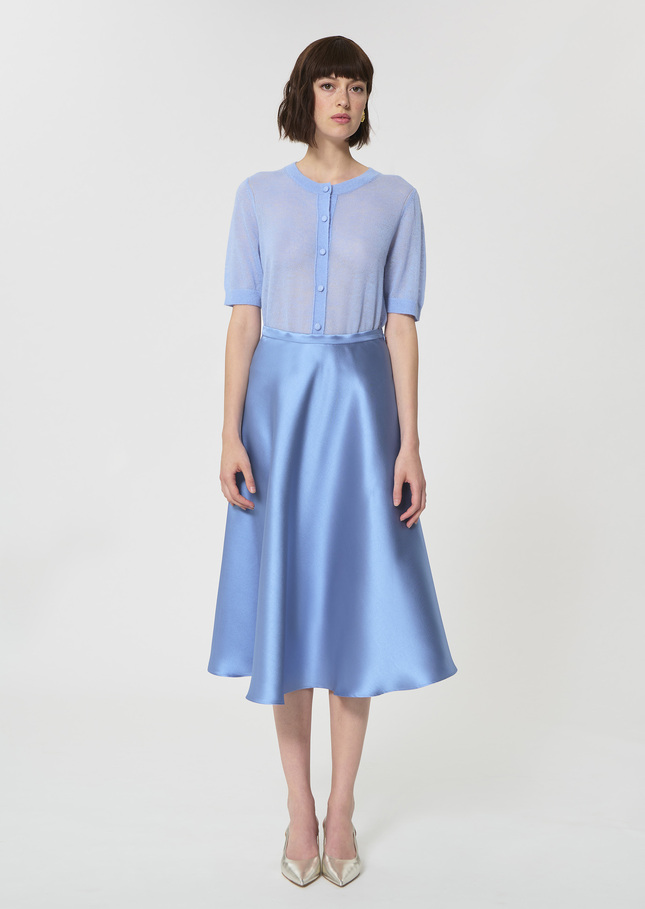 Josephine skirt sky blue duchess satin Horizon TARA JARMON US