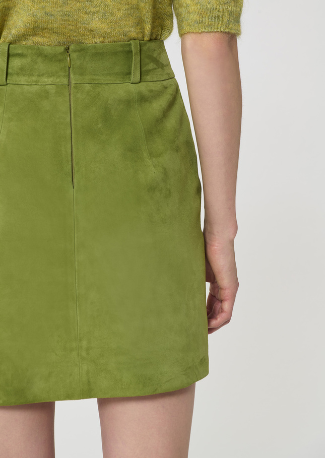 Janice Skirt green suede Pomme TARA JARMON US
