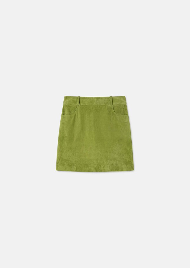 Janice Skirt green suede Pomme TARA JARMON US