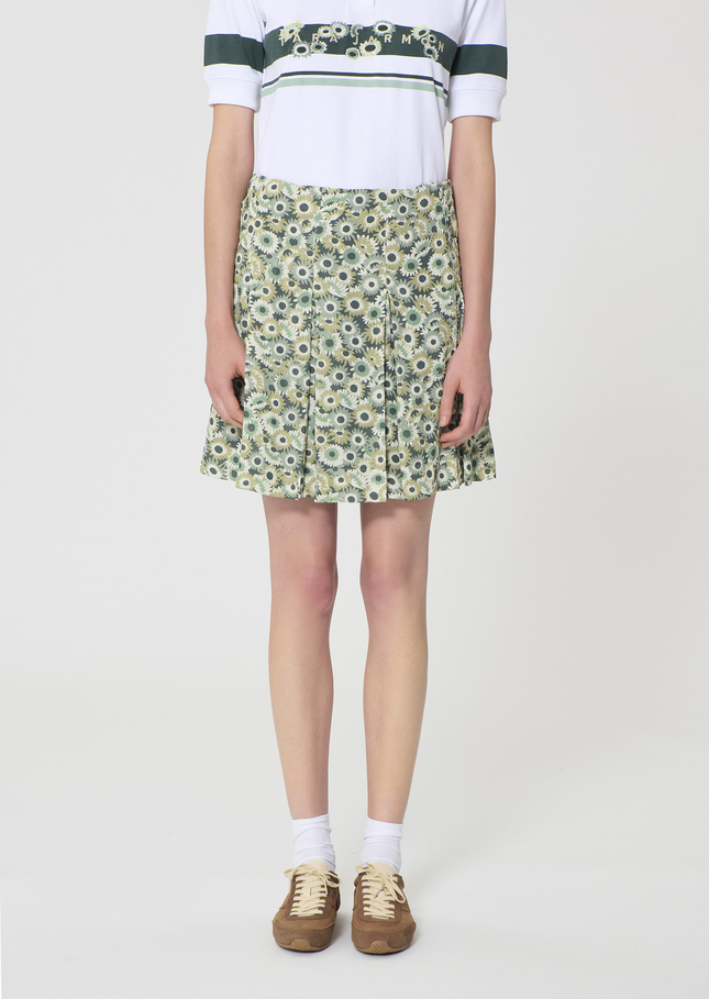 Justine Skirt green floral print Vert anglais TARA JARMON US