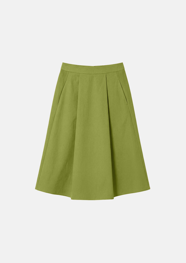 Joel Skirt green cotton gabardine Pomme TARA JARMON US