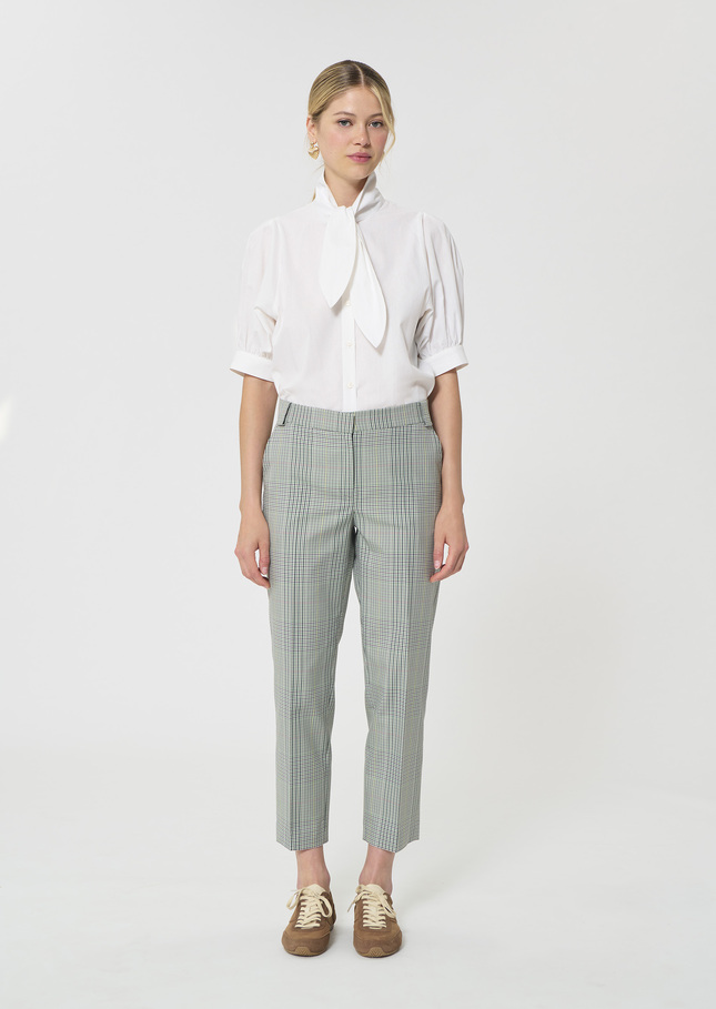 Polo Trousers Dark green Prince of Wales check Vert anglais TARA JARMON US