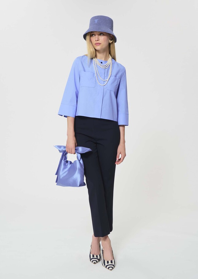 Paulin Trousers midnight blue double canvas Night TARA JARMON US