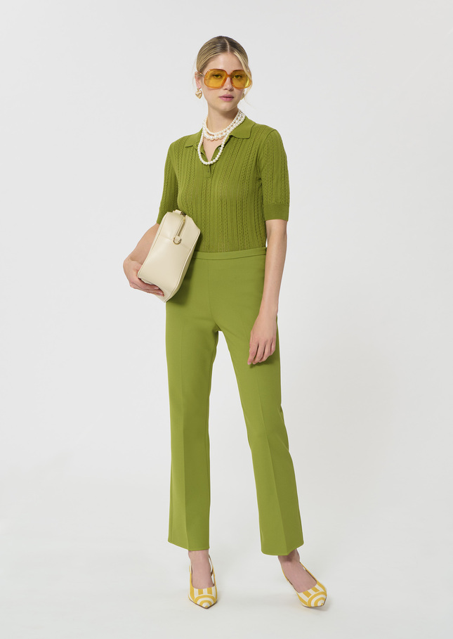 Paulin Trousers green double canvas Pomme TARA JARMON US