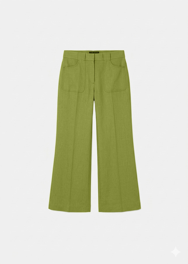 Pierrick trousers green cotton gabardine Pomme TARA JARMON US