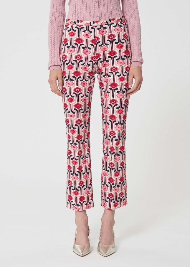 Paulino trousers pale pink retro print Blush TARA JARMON US