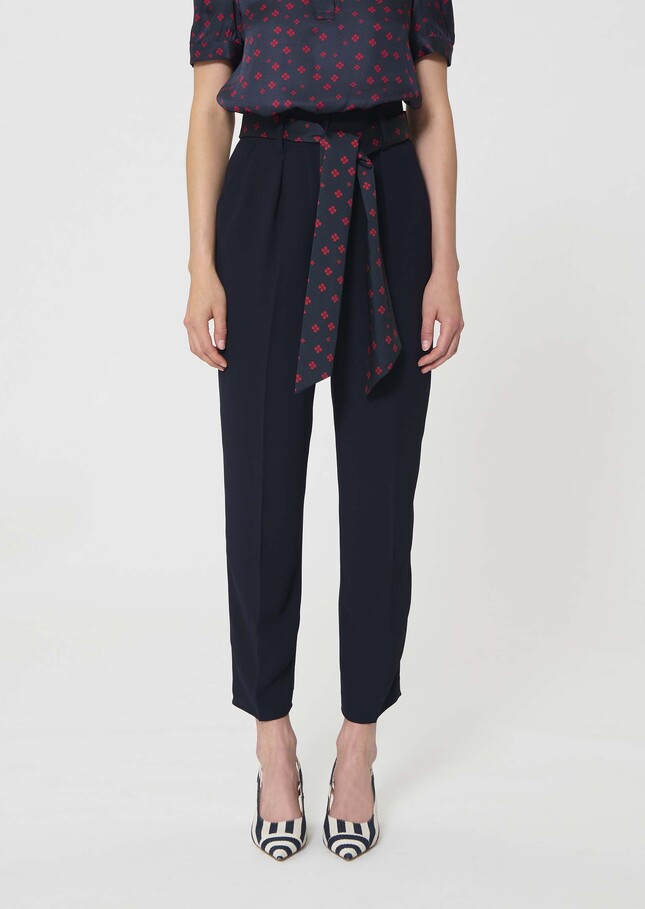 Paga Pants midnight blue in fluid crepe Night TARA JARMON US