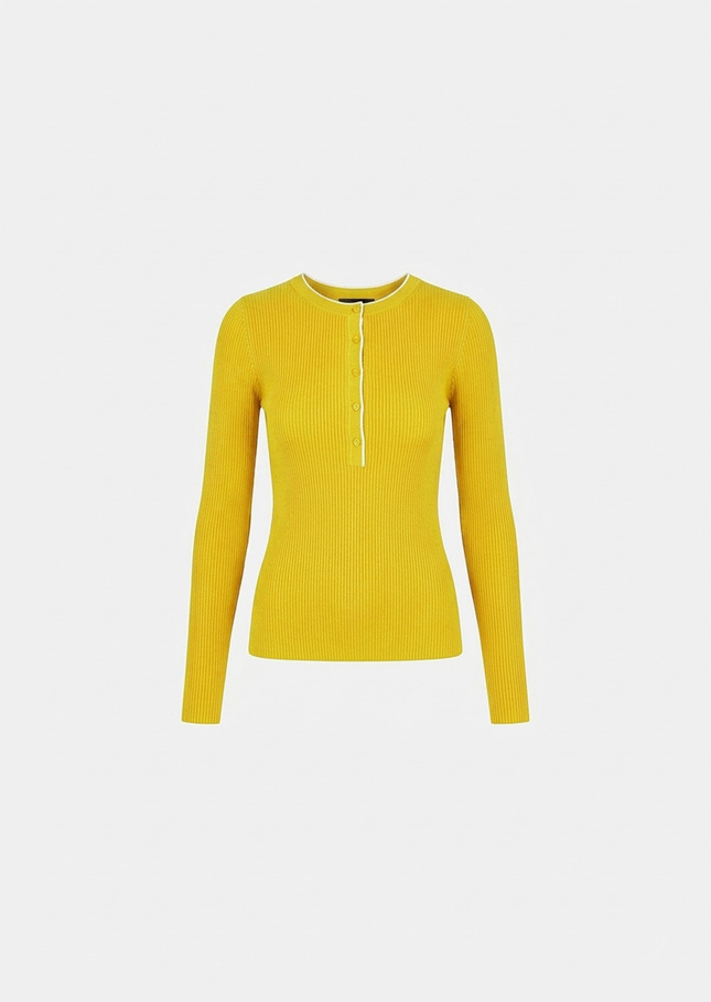 Paulie Sweater yellow ribbed knit Mimosa TARA JARMON US
