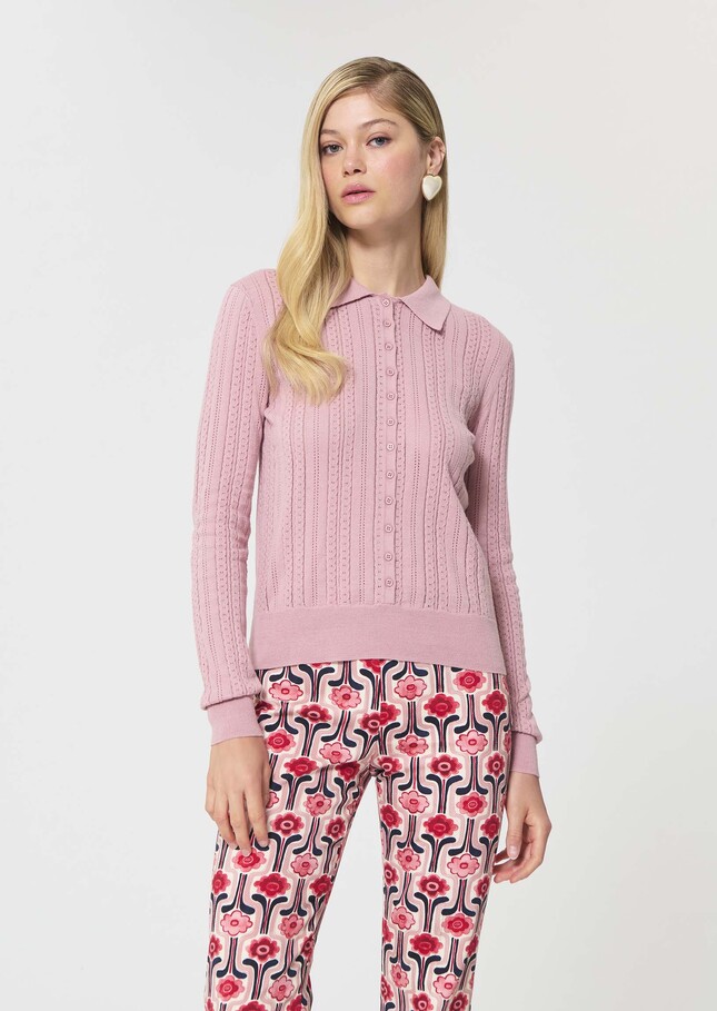 Paco sweater pale pink silky cotton Blush TARA JARMON US
