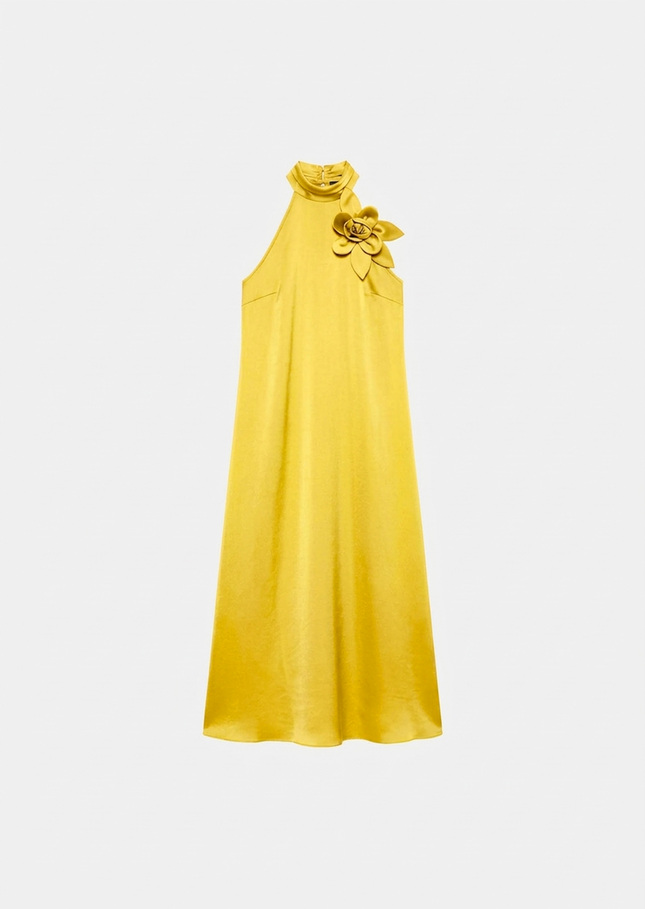 Rosso Dress yellow satin Mimosa TARA JARMON US