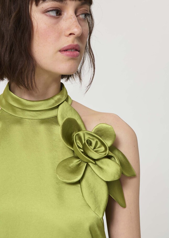 Rosso Dress green satin Anis TARA JARMON US