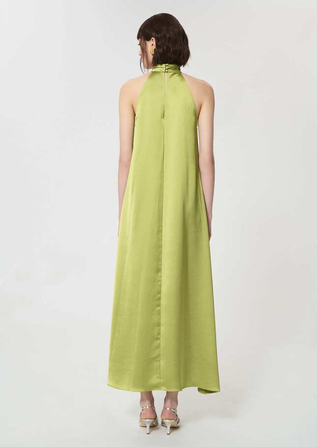 Rosso Dress green satin Anis TARA JARMON US