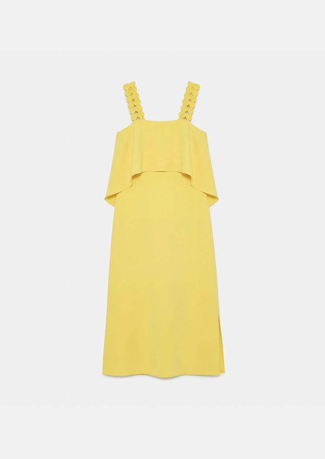 Rochas dress yellow in fluid crepe Mimosa TARA JARMON US