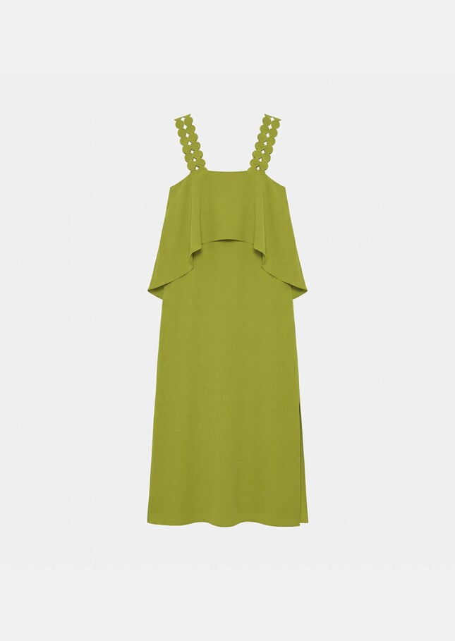 Rochas dress green in fluid crepe Pomme TARA JARMON US