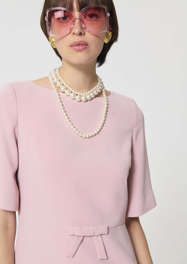 Romina dress pale pink in fluid crepe Blush TARA JARMON US