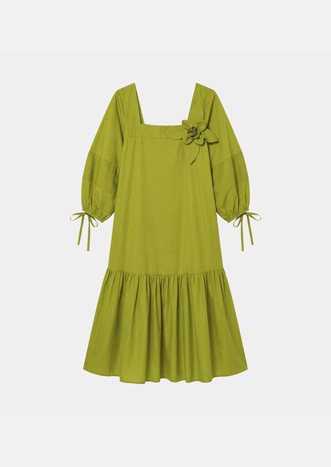 Roméa dress green cotton voile Pomme TARA JARMON US