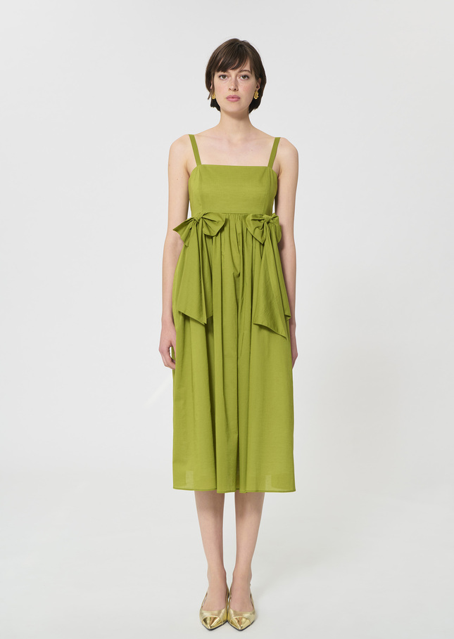 Renée Dress green cotton voile Pomme TARA JARMON US