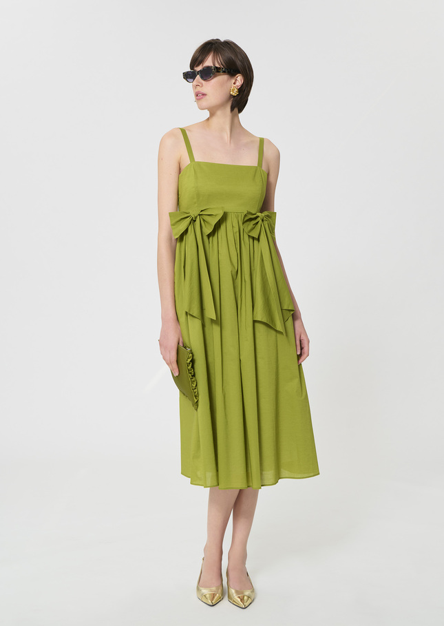 Renée Dress green cotton voile Pomme TARA JARMON US