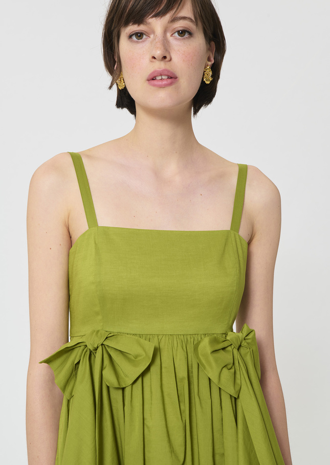 Renée Dress green cotton voile Pomme TARA JARMON US