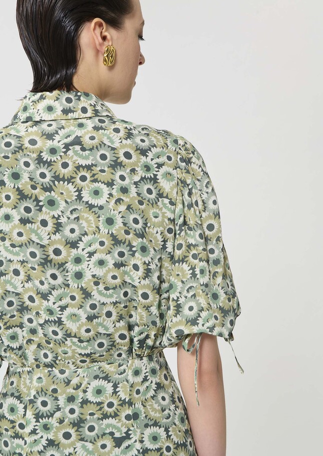 Rachel Dress green floral print Vert anglais TARA JARMON US
