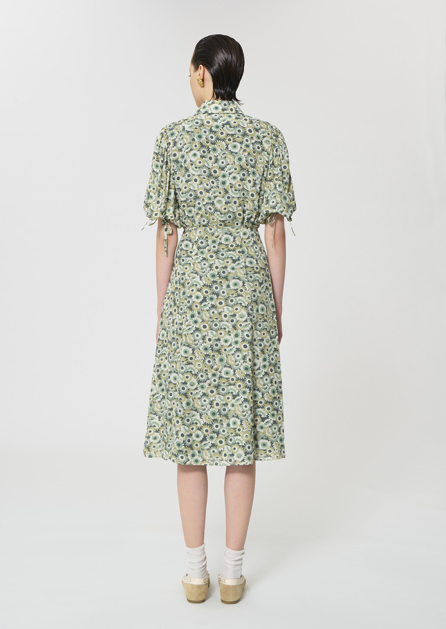 Rachel Dress green floral print Vert anglais TARA JARMON US