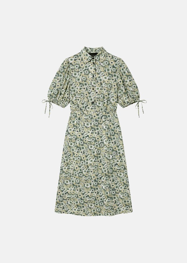 Rachel Dress green floral print Vert anglais TARA JARMON US